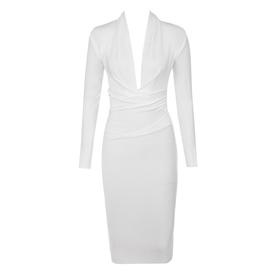 Bodycon Elastic Midi Bandage Dress