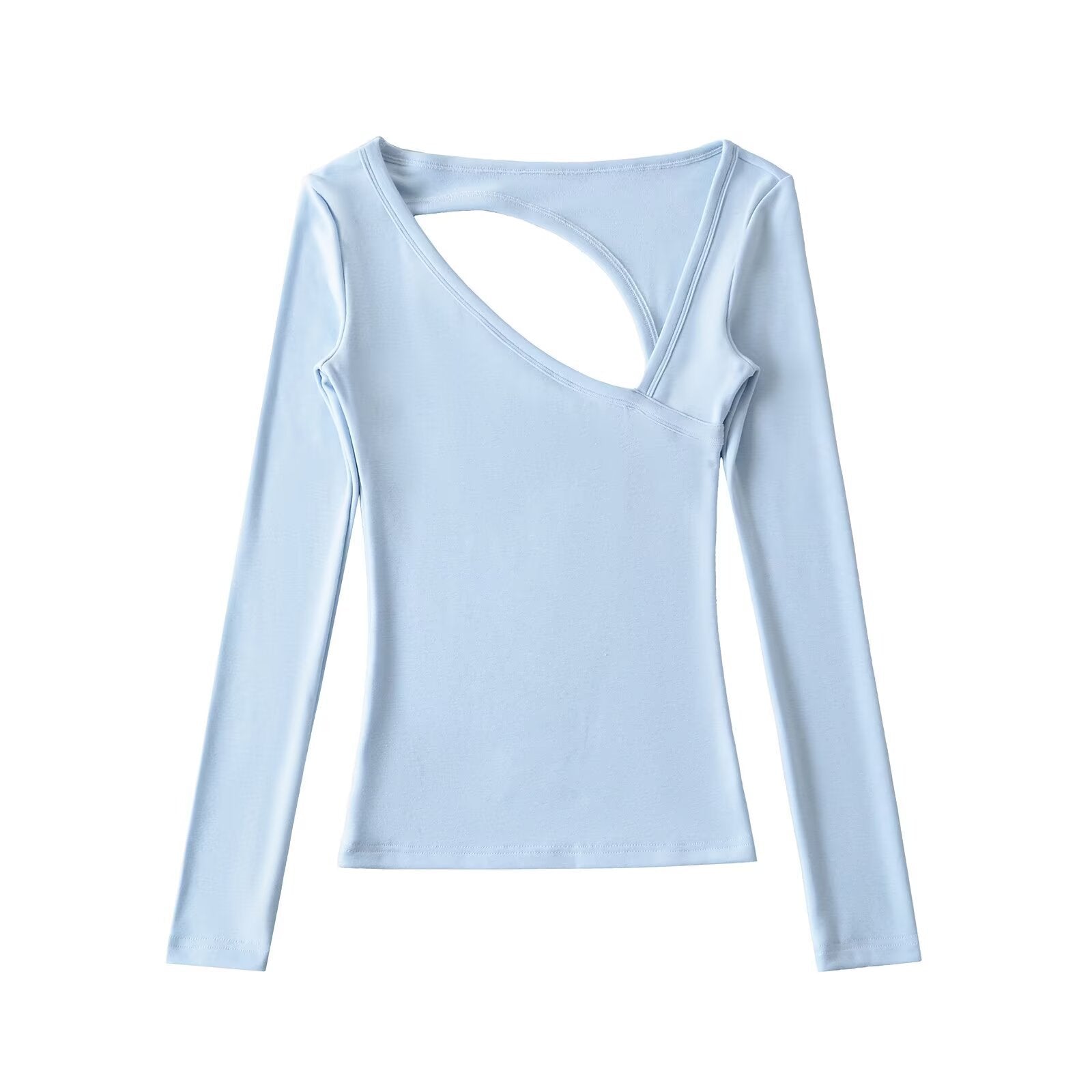 Backless Off-the-Shoulder Long Sleeve Top