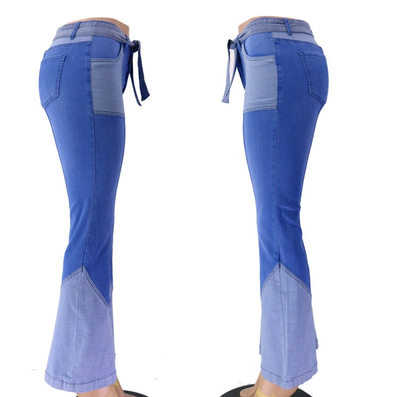 Patchwork Flare Jeans