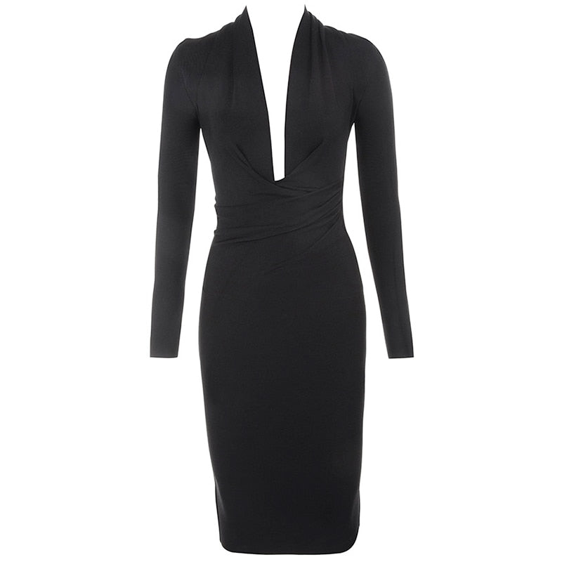Bodycon Elastic Midi Bandage Dress