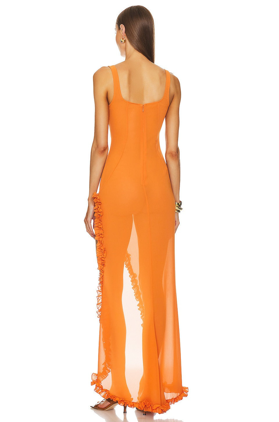 Irregular slit French dress