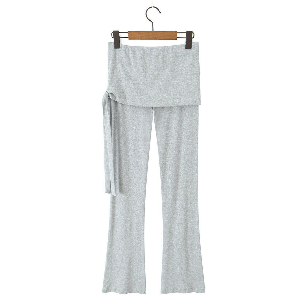 Bell bottom slim fit and stretch pants