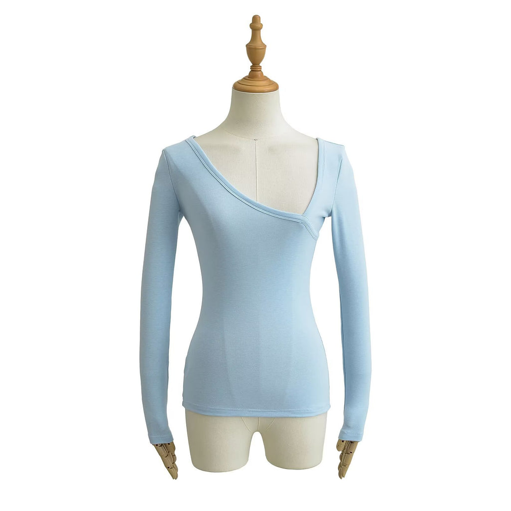 Backless Off-the-Shoulder Long Sleeve Top