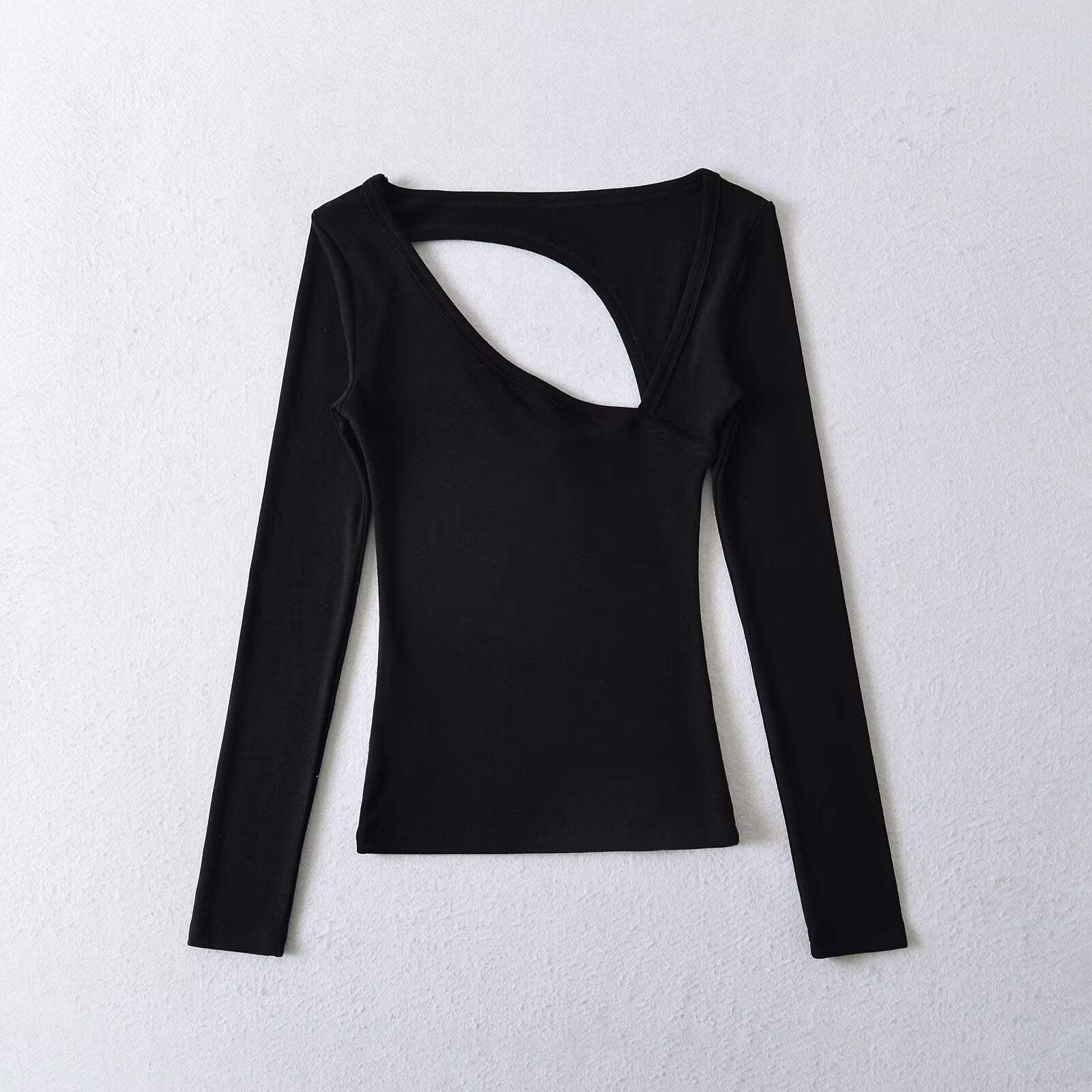 Backless Off-the-Shoulder Long Sleeve Top