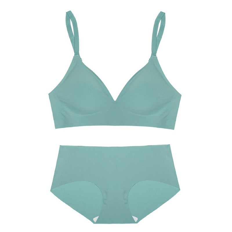 Seamless Outer Expansion Thin No Steel Ring Soft Support Jelly Underwear Set