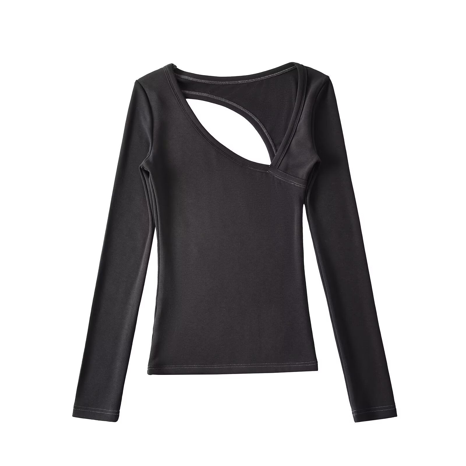 Backless Off-the-Shoulder Long Sleeve Top