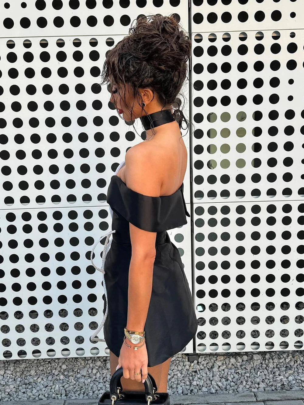 3D Flower Bandage Mini Dress