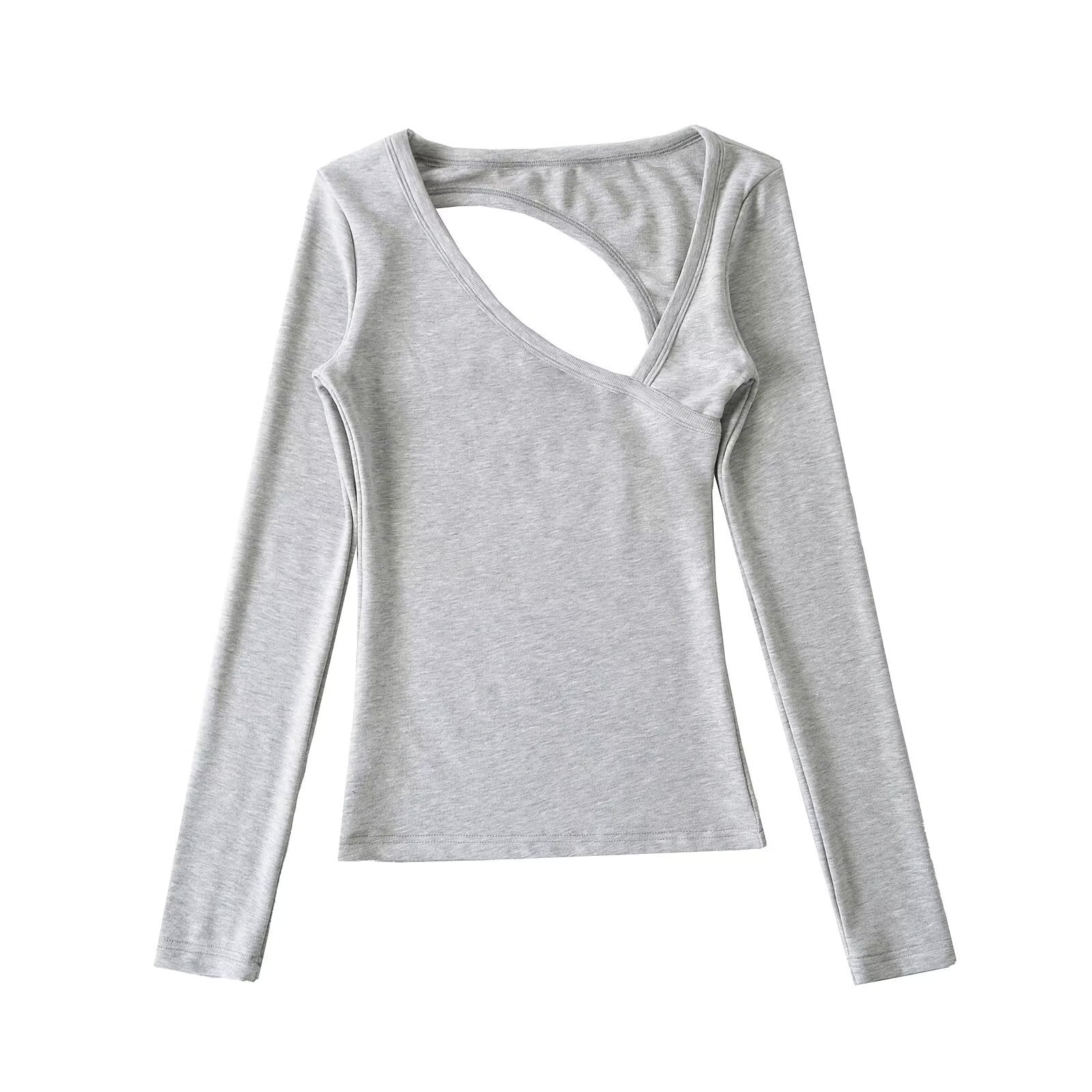 Backless Off-the-Shoulder Long Sleeve Top