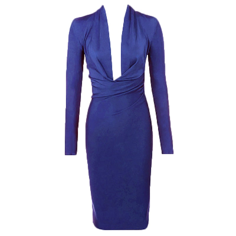 Bodycon Elastic Midi Bandage Dress