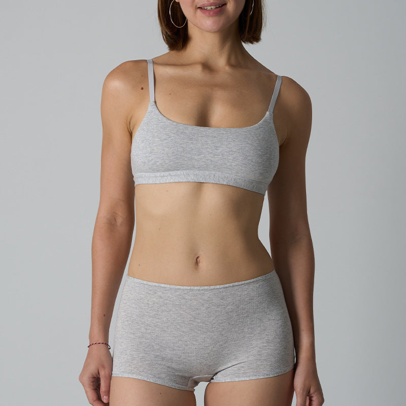 Cotton Bra Short Cotton Seamless Underwear Set