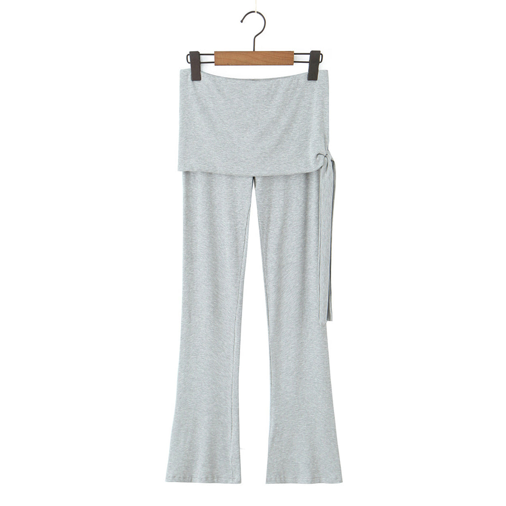 Bell bottom slim fit and stretch pants