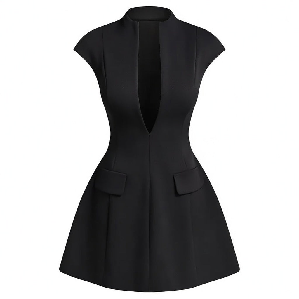 Black Elegant A-line Dress