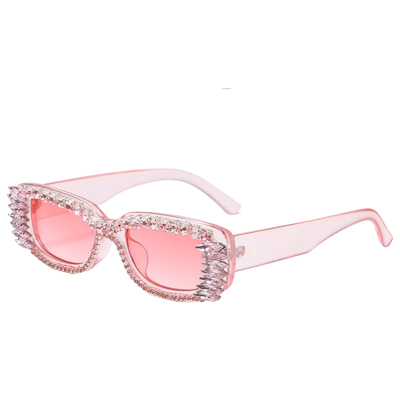 Square frame diamond sunglasses